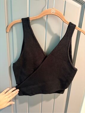 Abercrombie & Fitch Black Wrap Sweater Tank | Size Medium